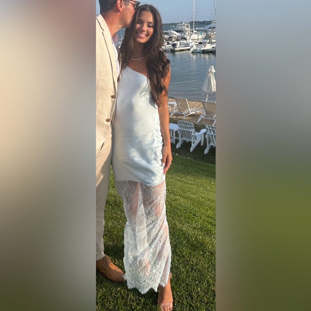 Free People Light Blue Lace Slip Dress